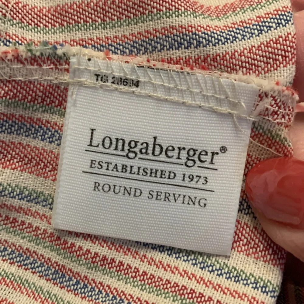 Longaberger Round Serving Basket with Lidded Protector and Liner